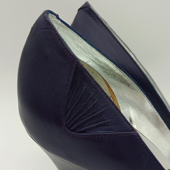 🌟 NEW IN BOX Vintage 40s Rene Caovilla Plum Pump with Box - Picture 9 of 15